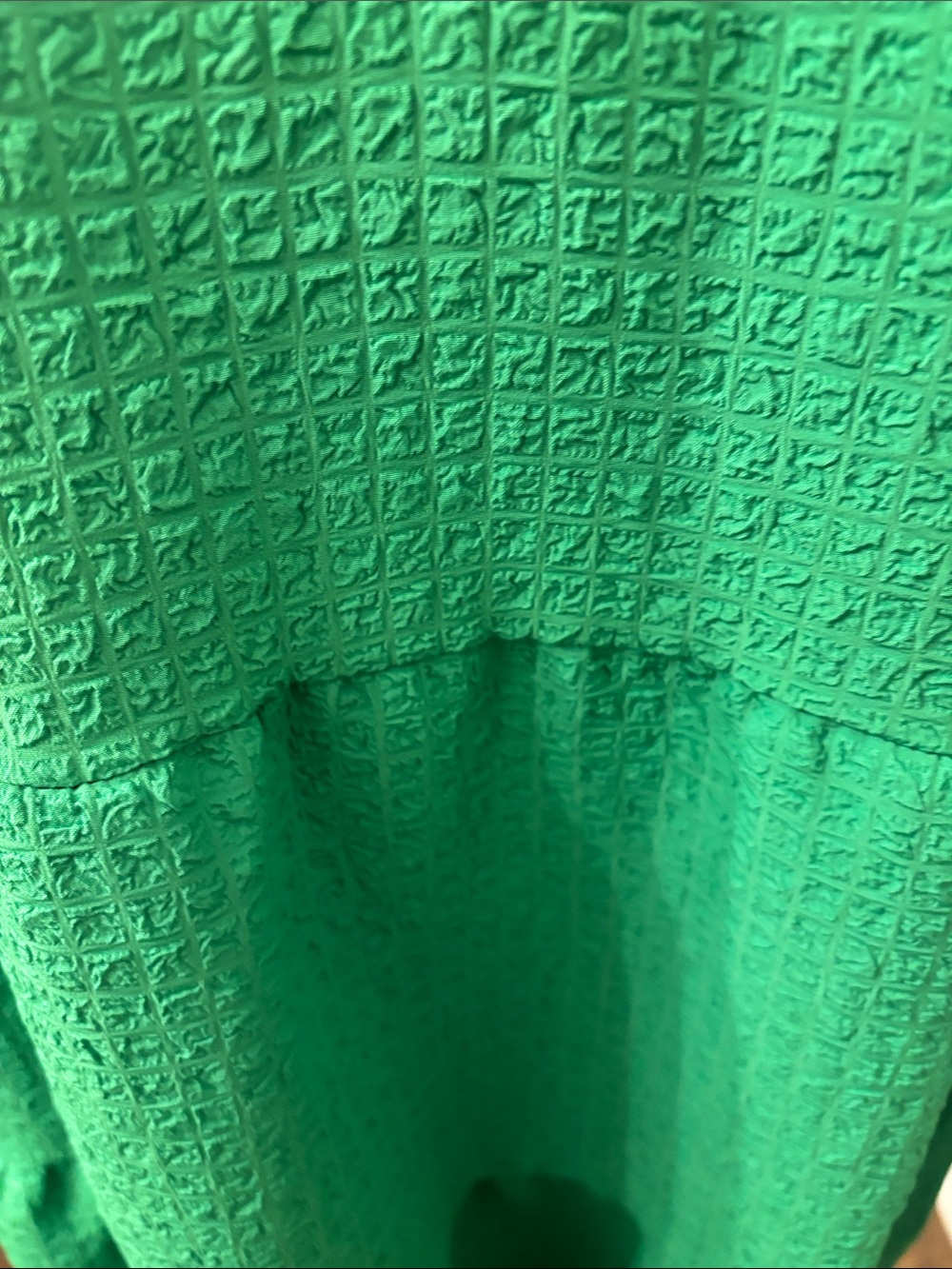 Green Tiered Midi Dress with Pink Trim - Picture 4 of 9